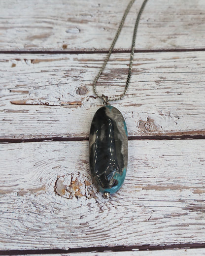 Turquoise Oblong Polished Pendant