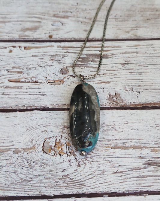 Turquoise Oblong Polished Pendant