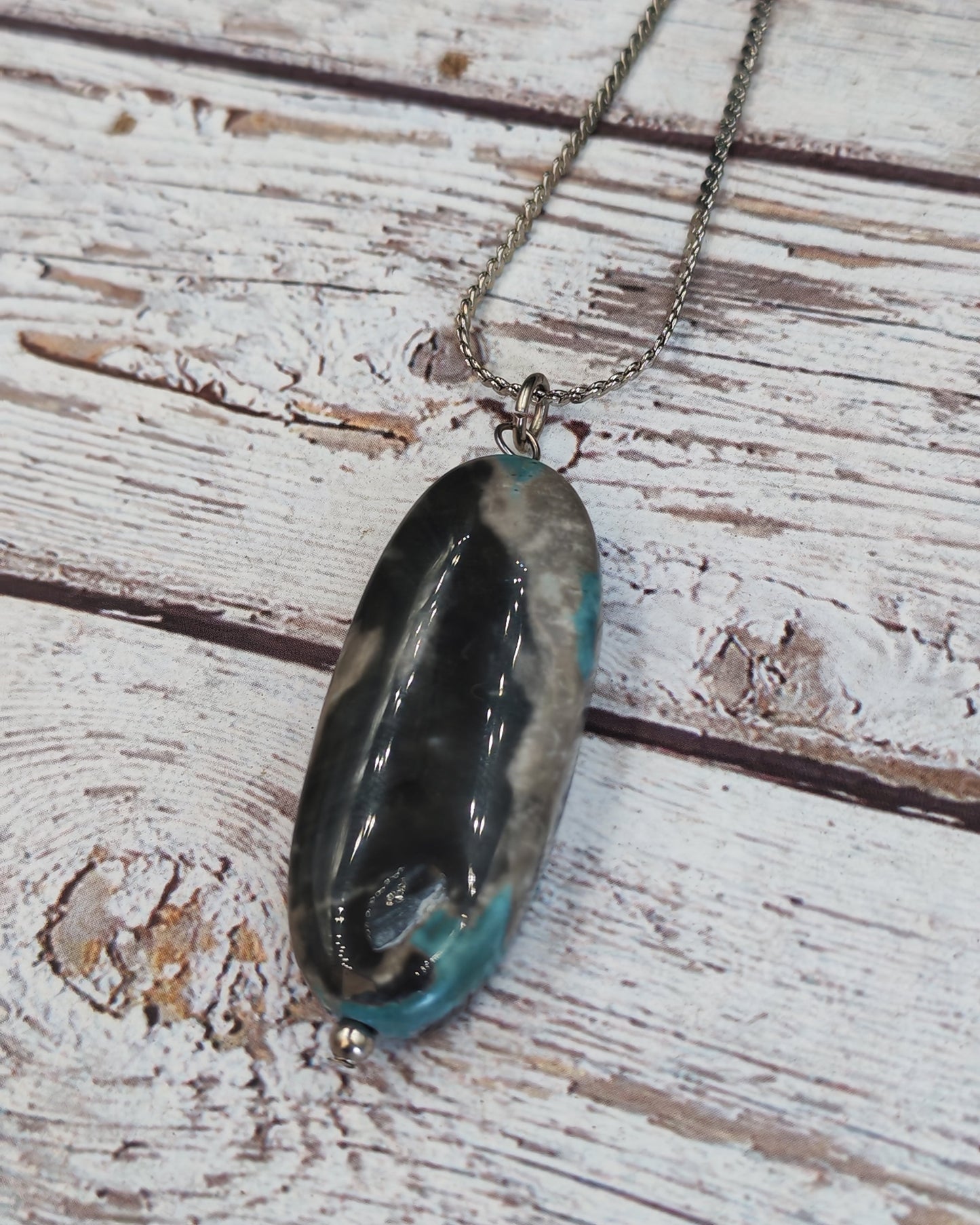 Turquoise Oblong Polished Pendant