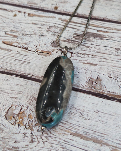 Turquoise Oblong Polished Pendant