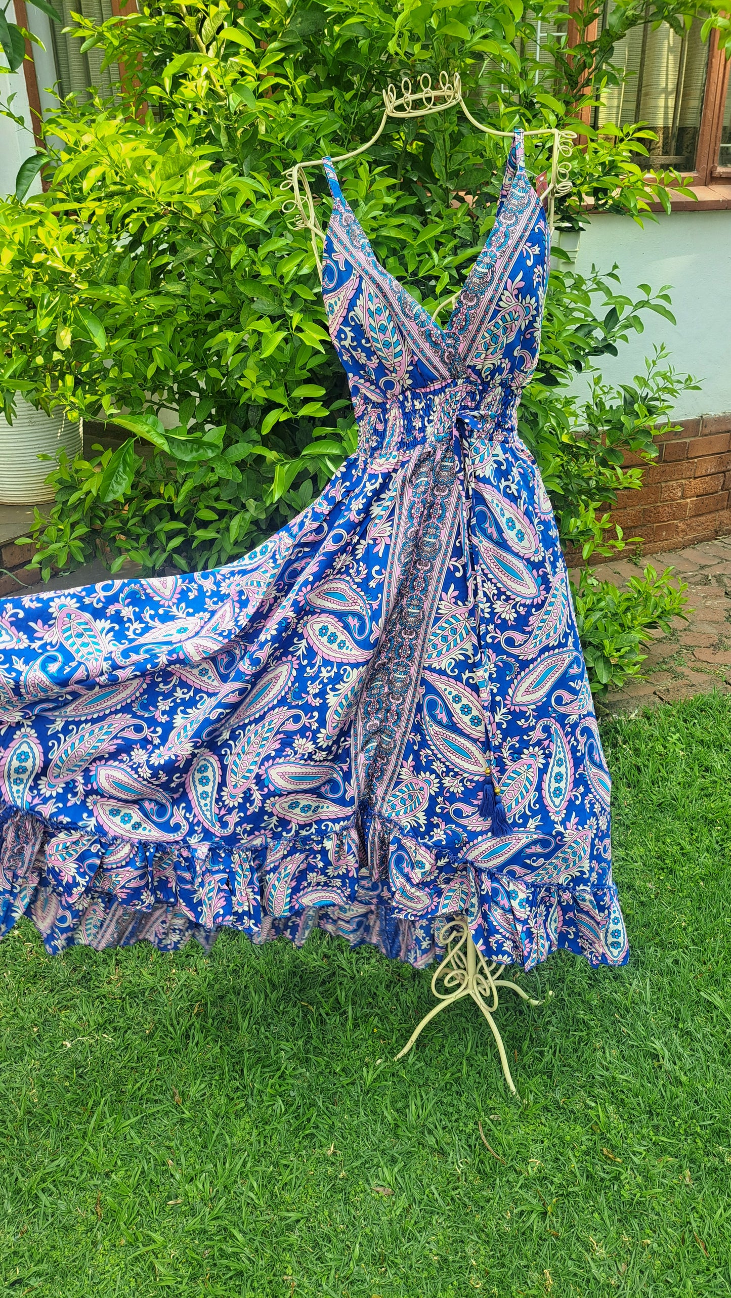 Blue Paisley Spanish Frill