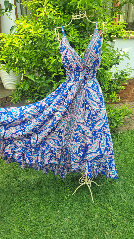 Blue Paisley Spanish Frill