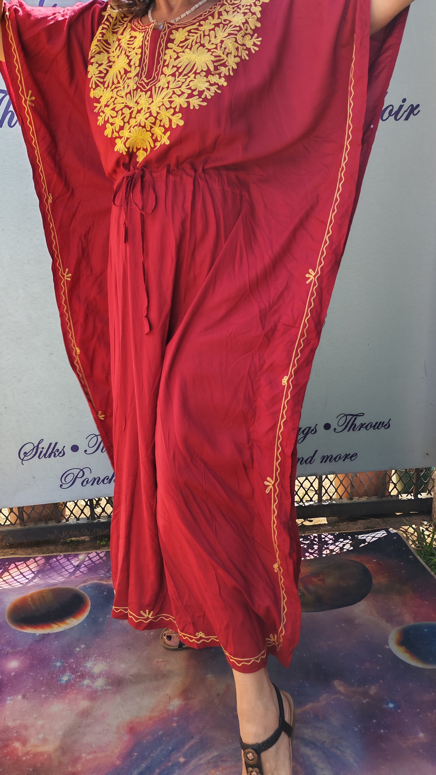 Golden Embroidered Kaftan