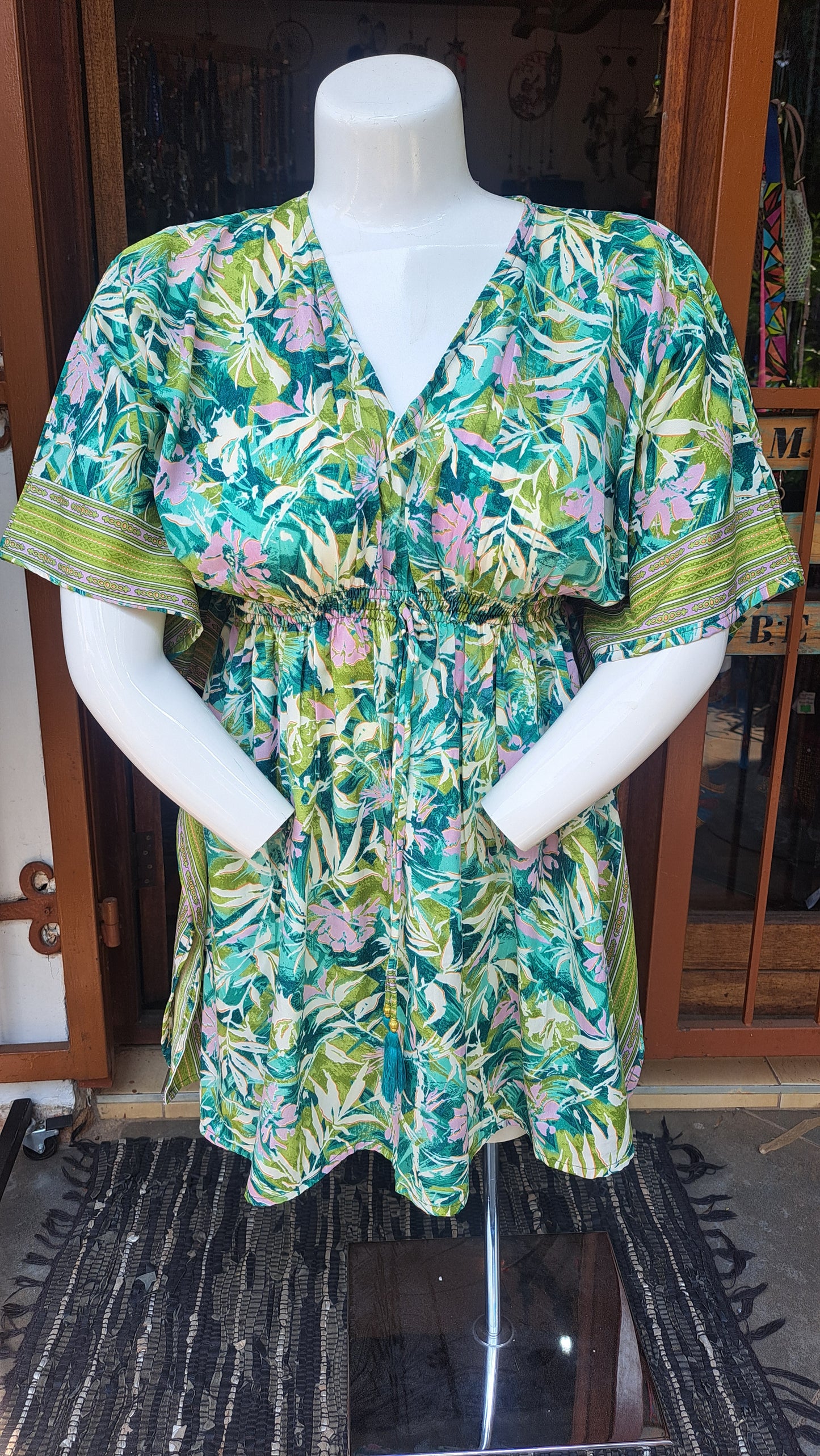 Pink Jungle Kaftan top