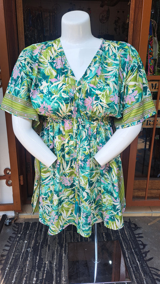 Pink Jungle Kaftan top
