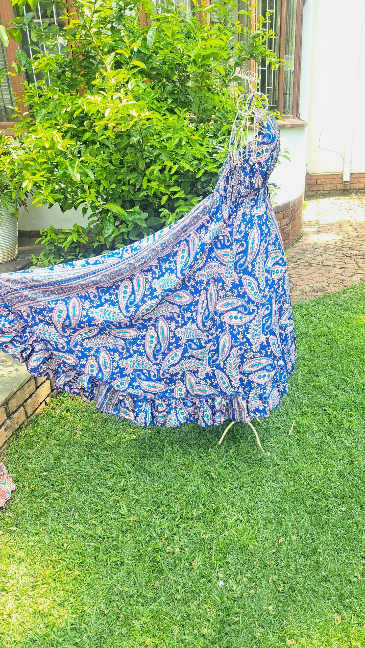 Blue Paisley Spanish Frill