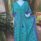 Turquoise Green Rouged Kaftan