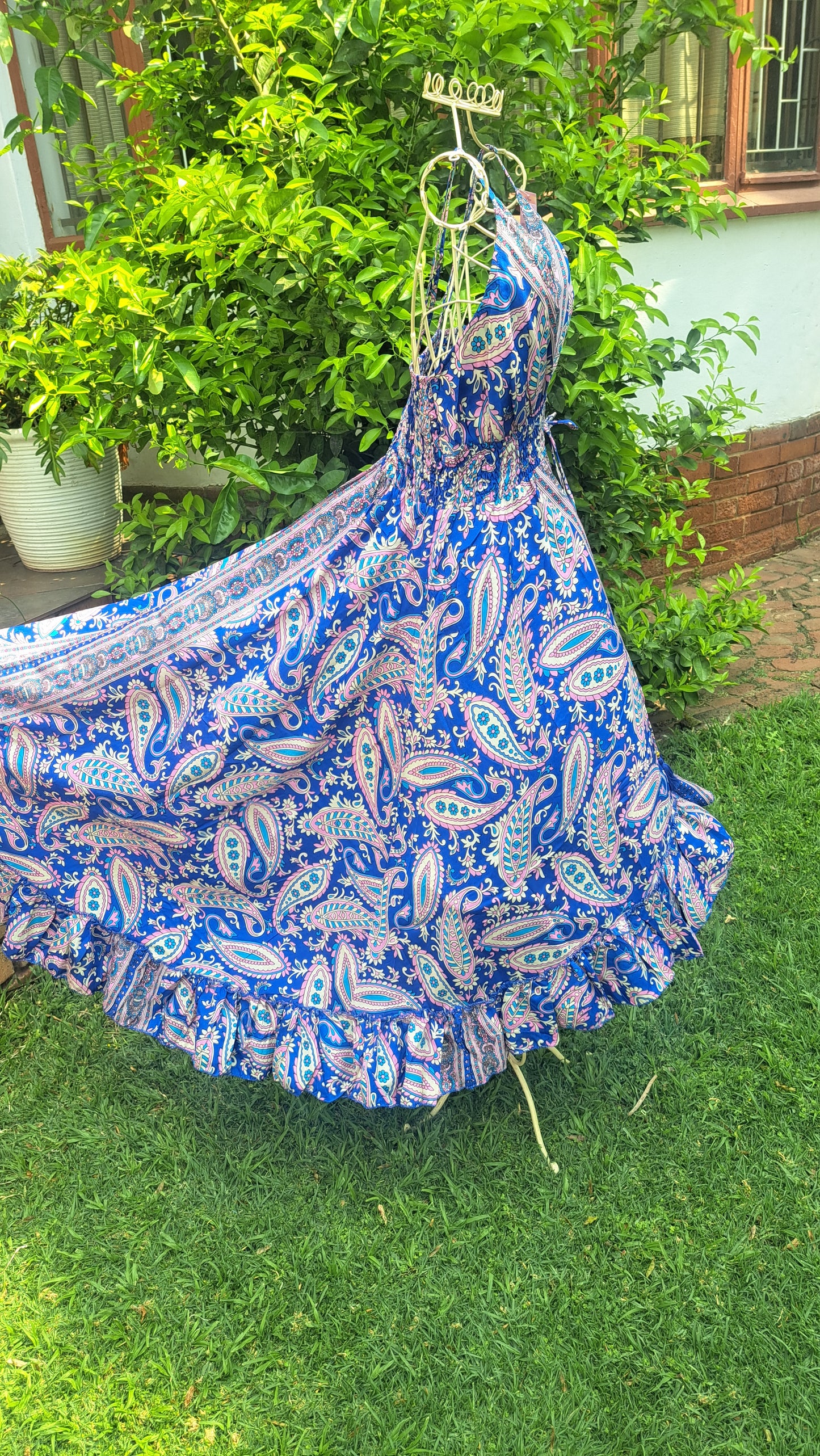 Blue Paisley Spanish Frill