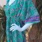 Turquoise Green Rouged Kaftan