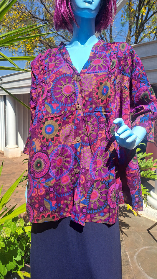 Plum Crazy Mandala Blouse