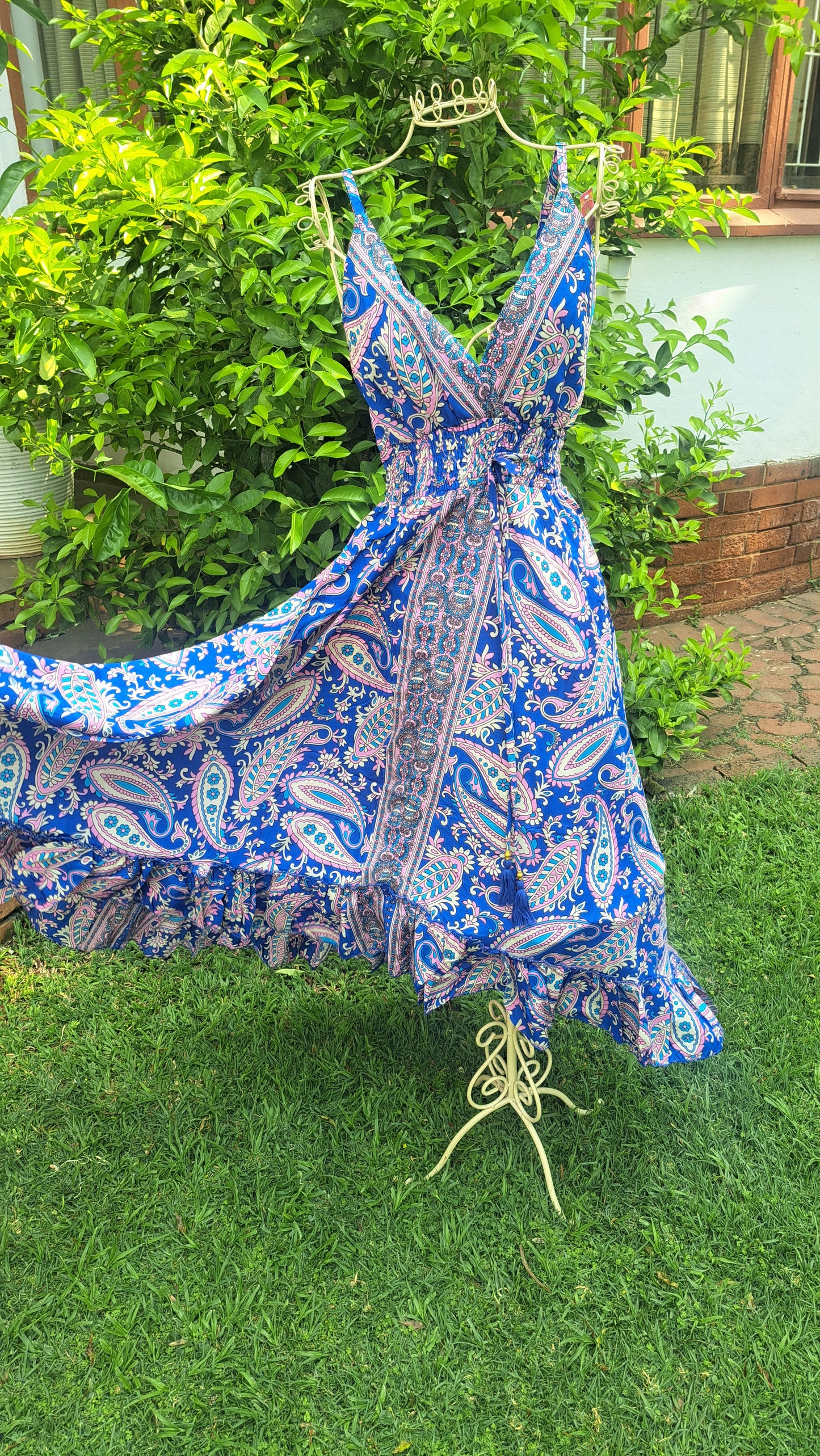 Blue Paisley Spanish Frill