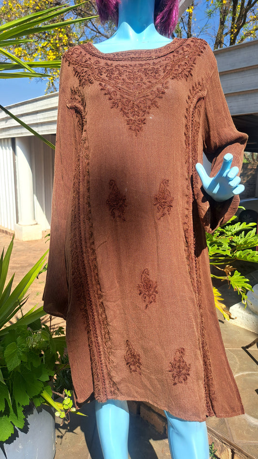 Detailed Chocolate Kurta