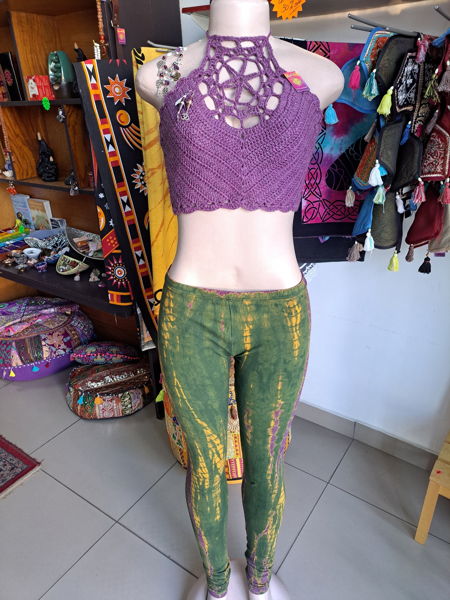 Purple Diamond Crochet Crop