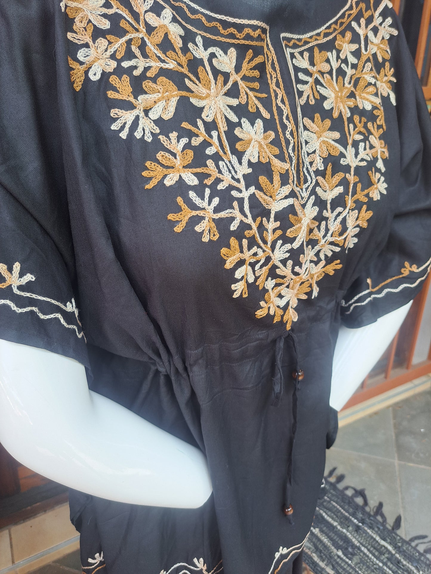 Gold & Midnight Kaftan Blouse