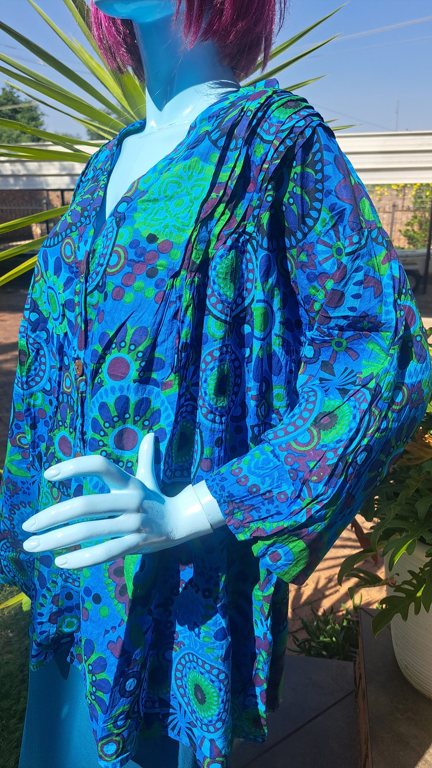 Bright Blue Mandala Blouse