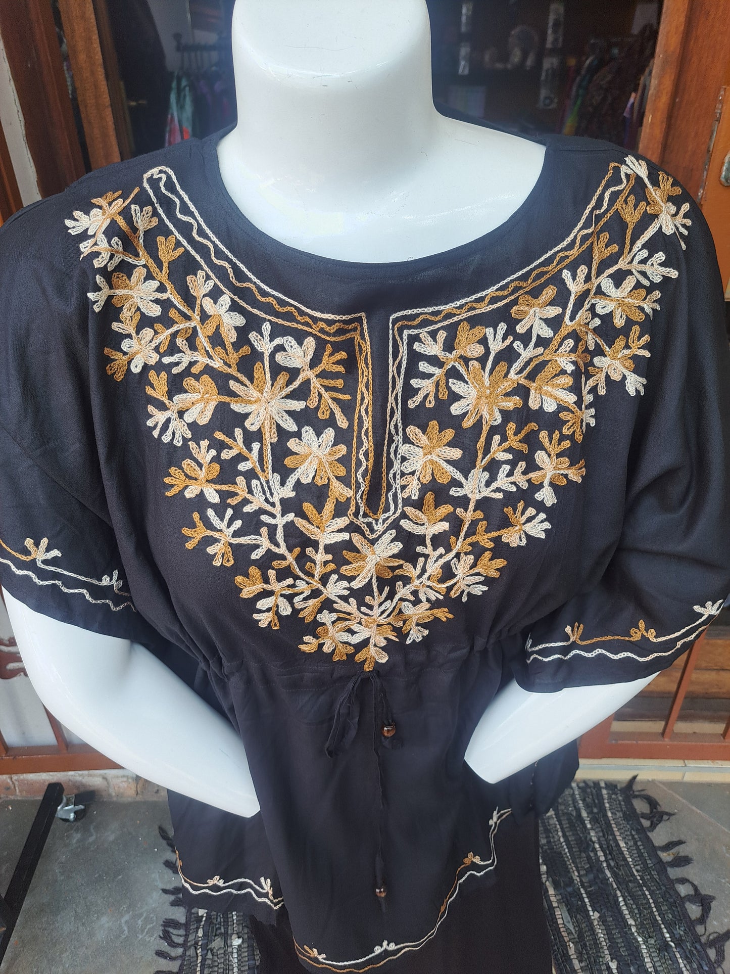 Gold & Midnight Kaftan Blouse