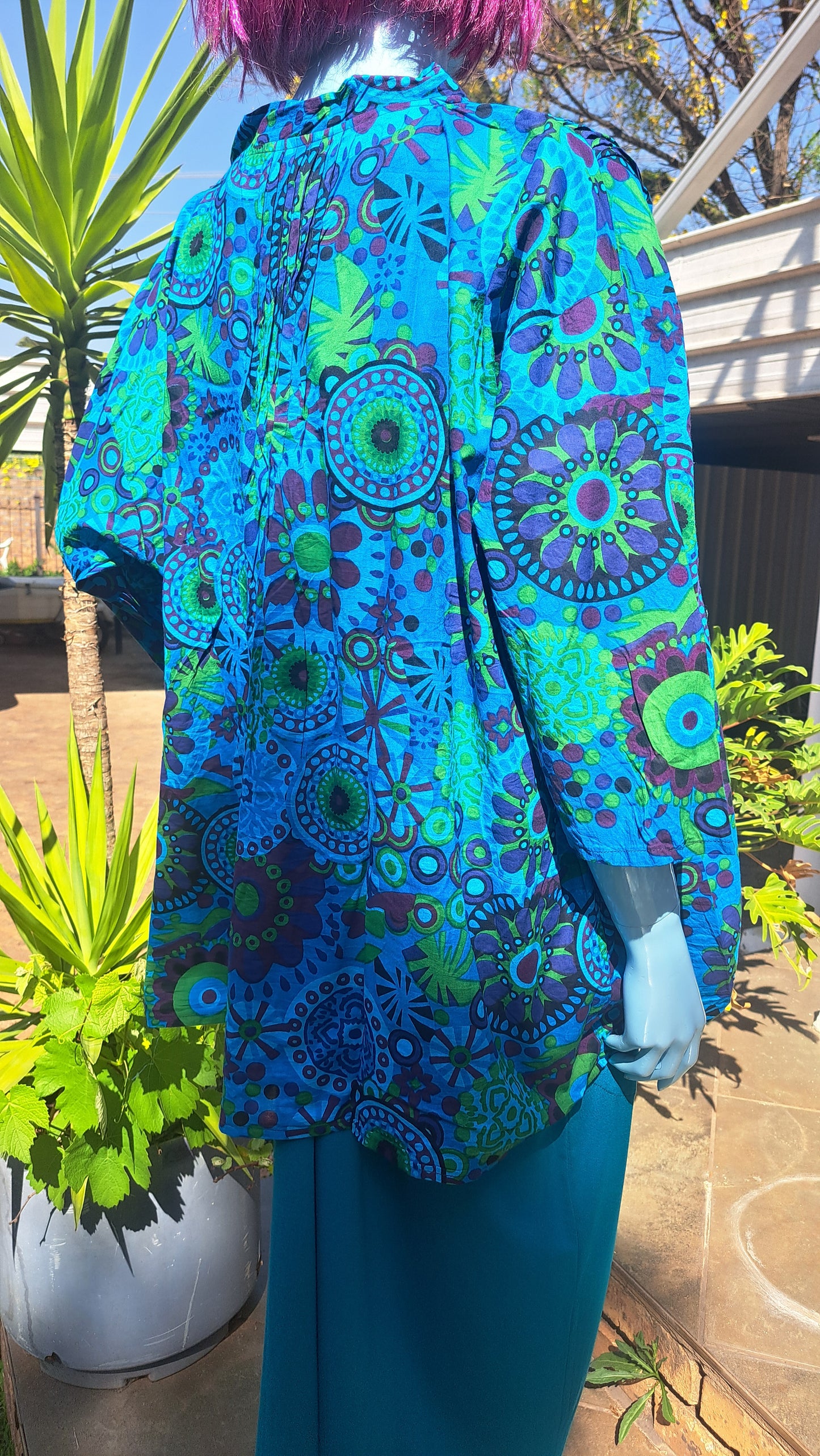 Bright Blue Mandala Blouse