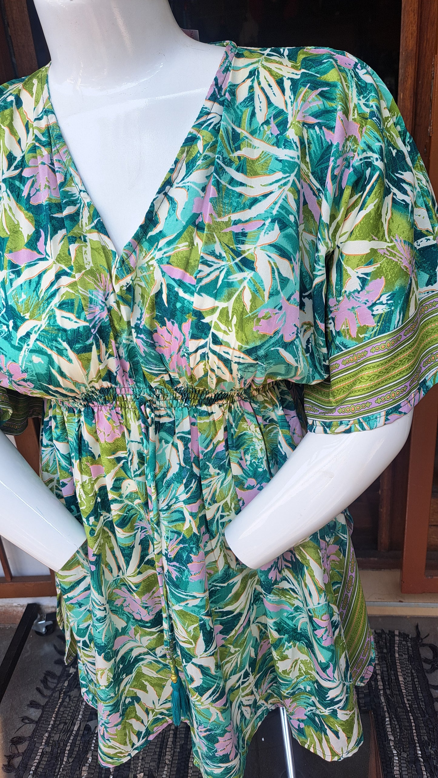 Pink Jungle Kaftan top