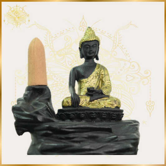 Small Meditative Buddha Backflow Incense Burner