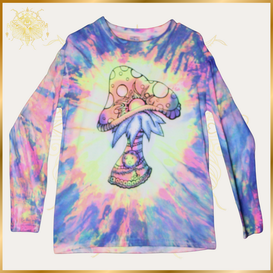Magic Mushroom UV Tie-Dye Long Sleeve T-Shirt