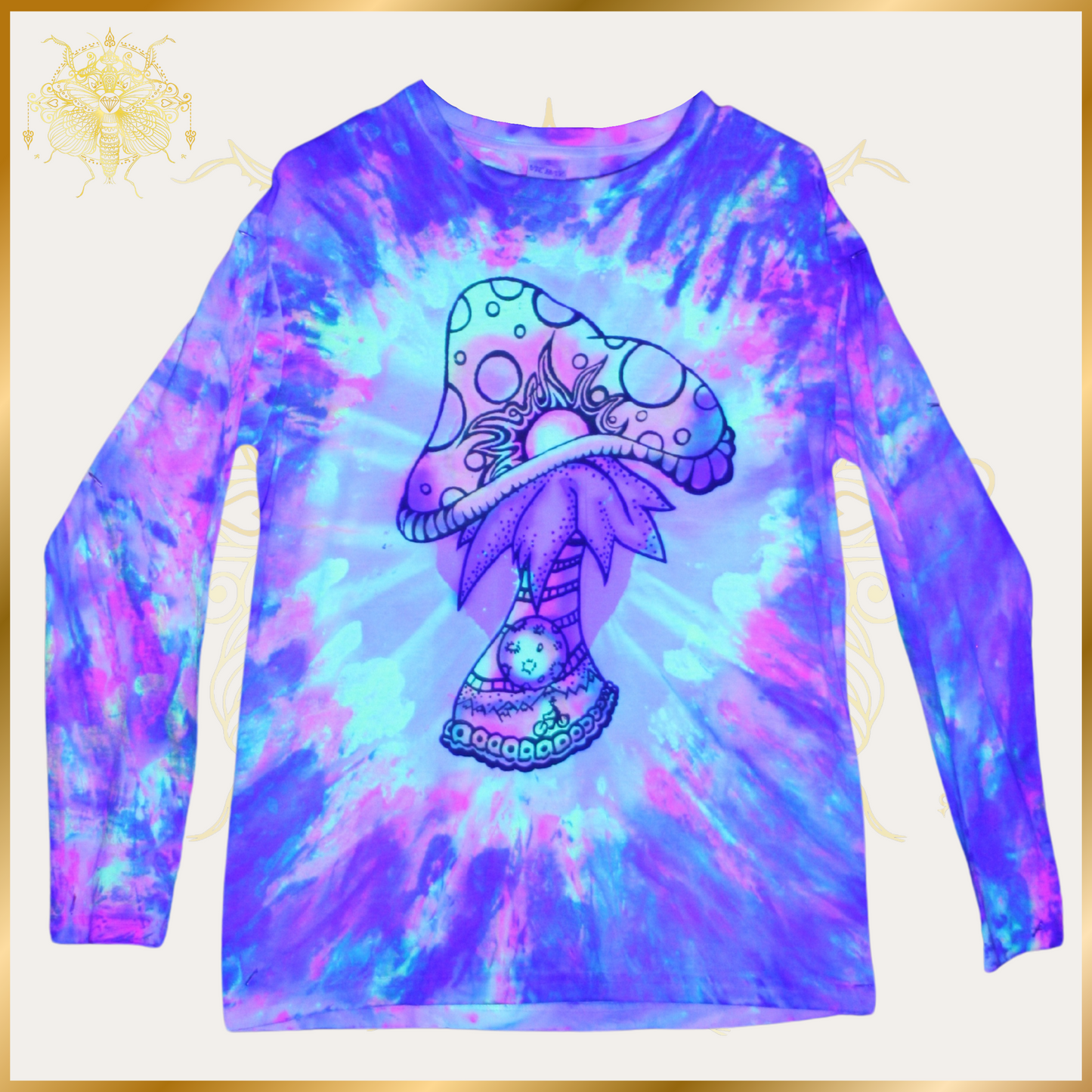 Magic Mushroom UV Tie-Dye Long Sleeve T-Shirt