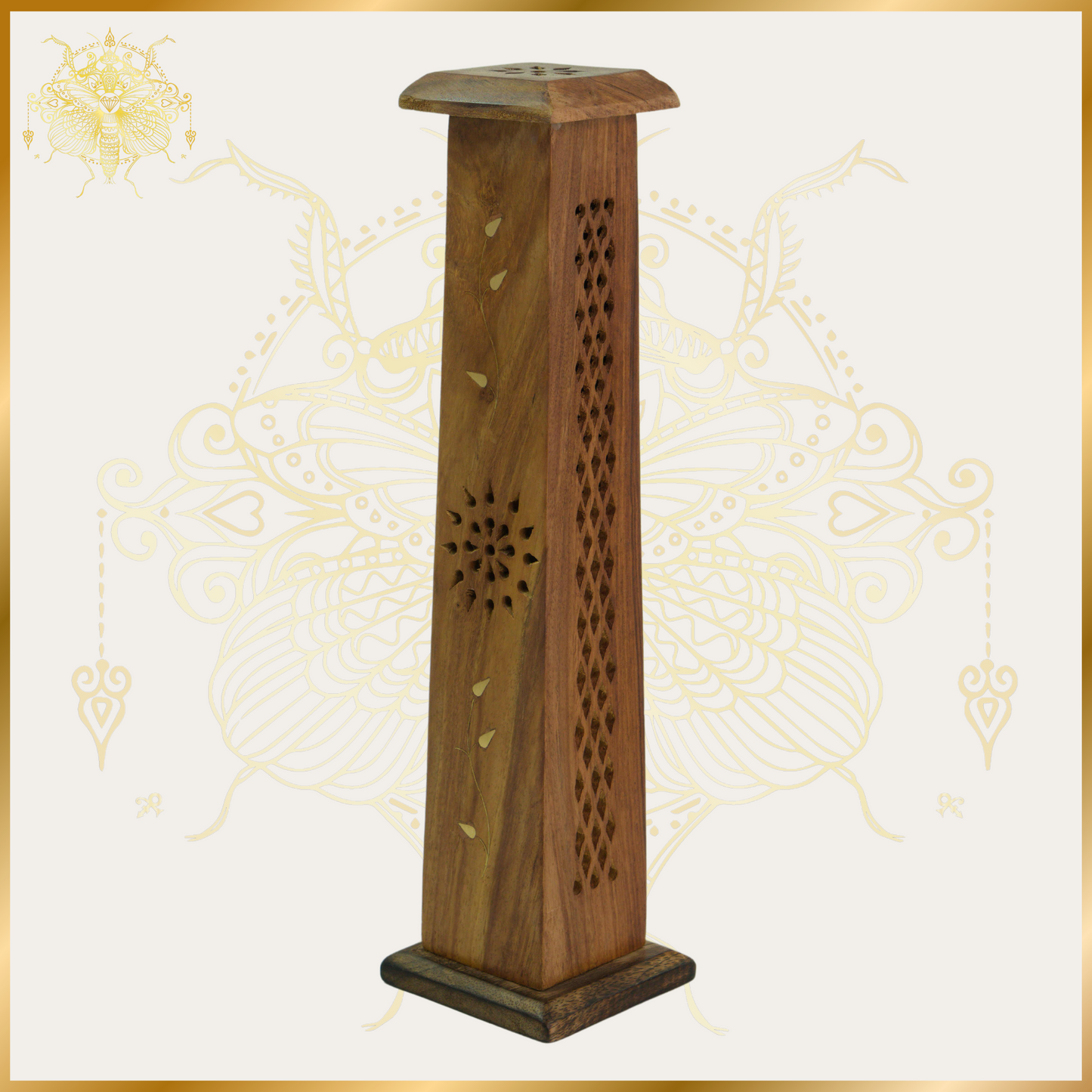 Wooden Tower Incense Holder