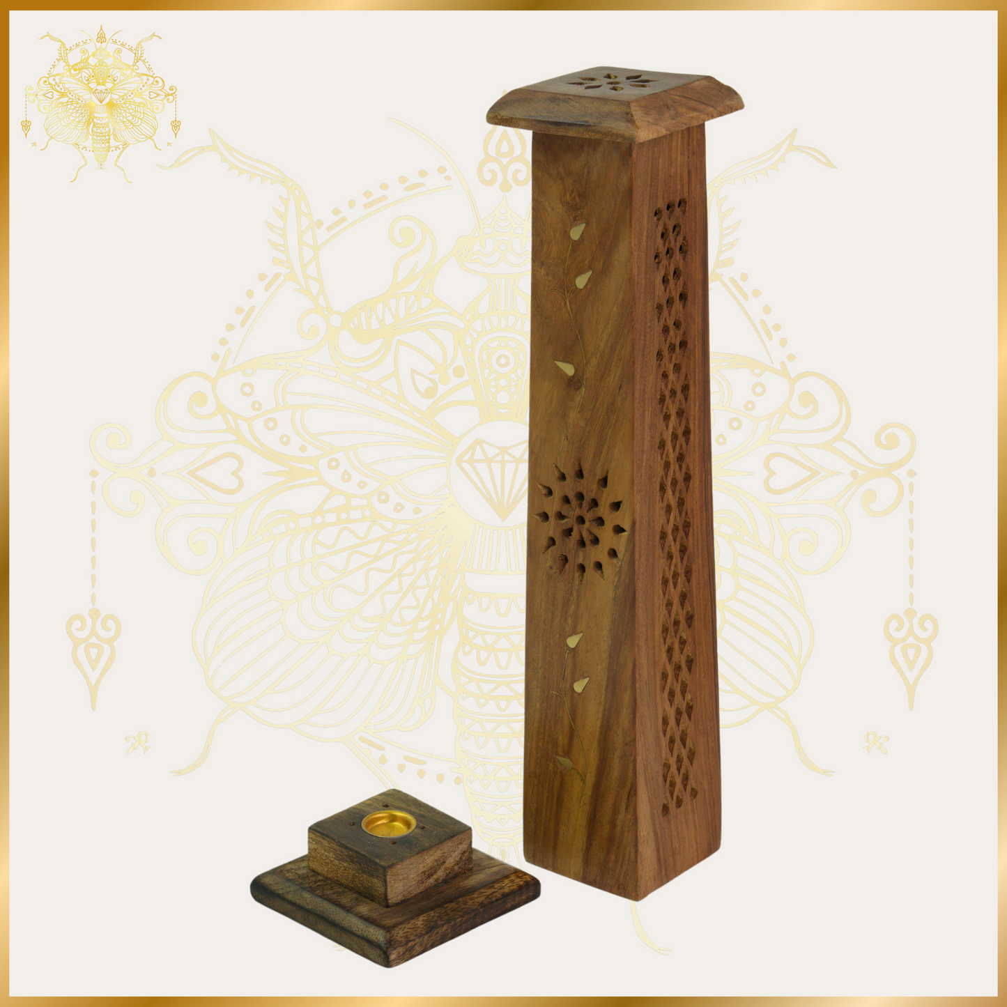 Wooden Tower Incense Holder