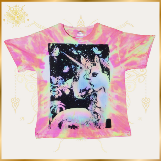 Pink Unicorn UV Tie-Dye T-Shirt Kids